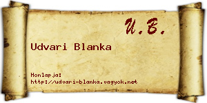 Udvari Blanka névjegykártya